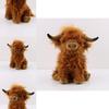 Scottish Highland Cow Plush Toy Soft And Skin Friendly Simulation Doll For Kids 9.8in Long-haired Gift