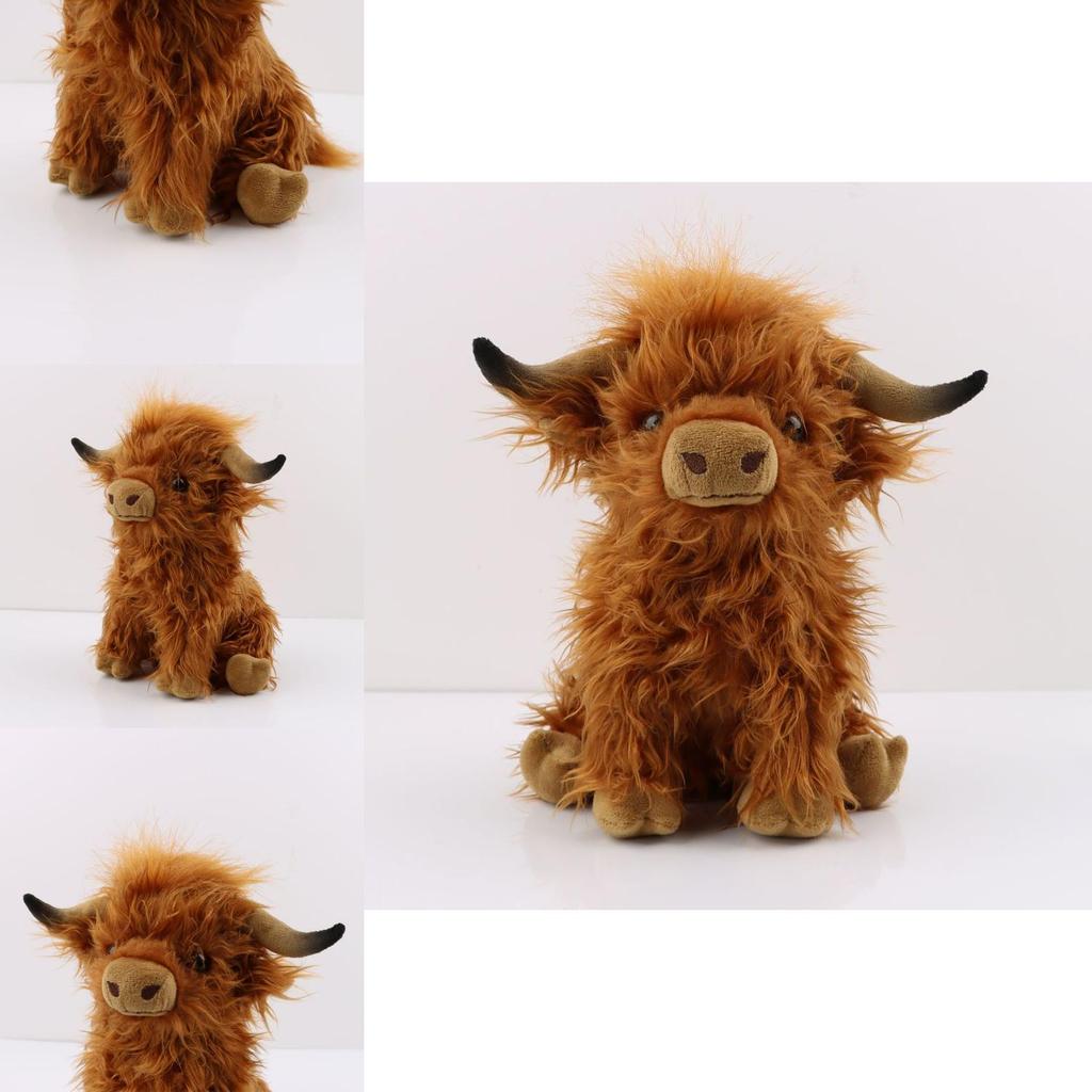 Scottish Highland Cow Plush Toy Soft And Skin Friendly Simulation Doll For Kids 9.8in Long-haired Gift