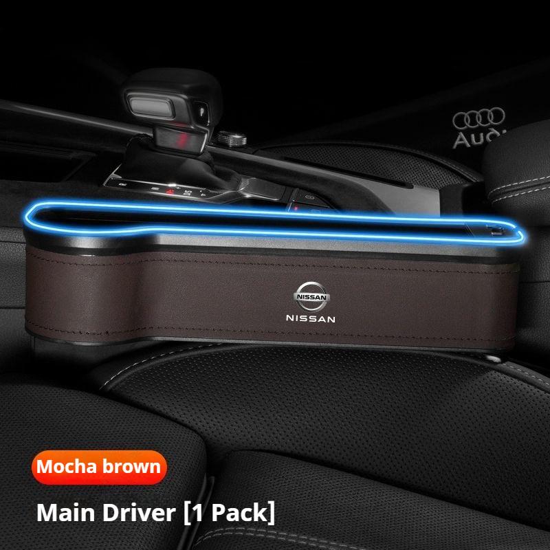 Nissan Nismo Qashqai Juke X-Trail Patrol Note Leaf Altima Maxima Micra DMurano Tiida Rogue Teana Pulsar Car Seat Slot Storage Box