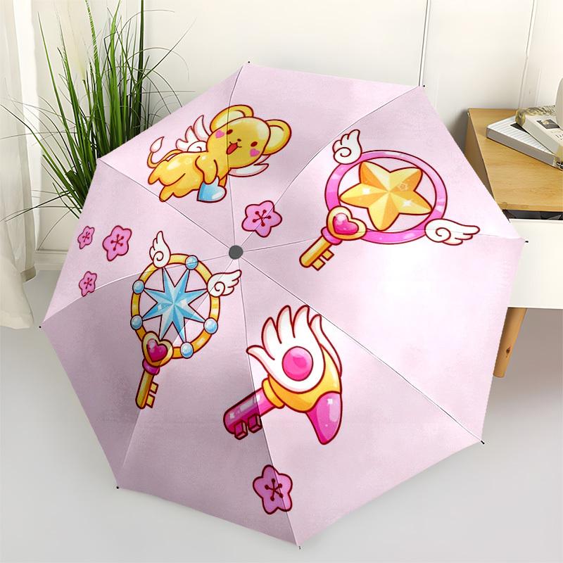 1 Stück Süßer Kawaii Automatischer Faltregenschirm, Robuster 8-Rippen-Eisenrahmen, Geeignet für Reisen, Täglichen Gebrauch, Geburtstag, Dekorationsgeschenk 28