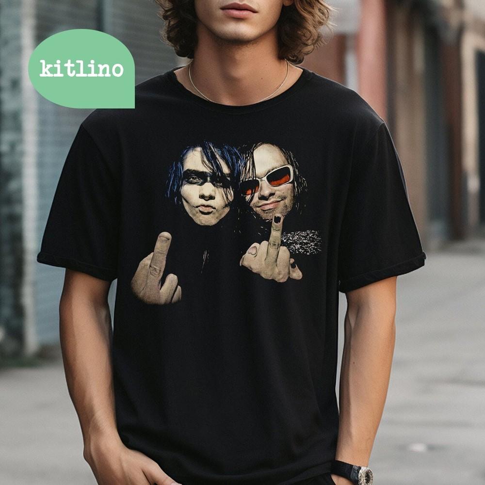 Gerard Way and Bert McCracken Middle Finger  TS86390 Unisex T-Shirt S