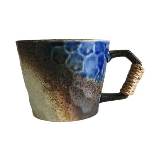 350ml Ceramic Mug Tea Coffee Cup Spiral Hemp Rope Vintage Office Mug Water Cup