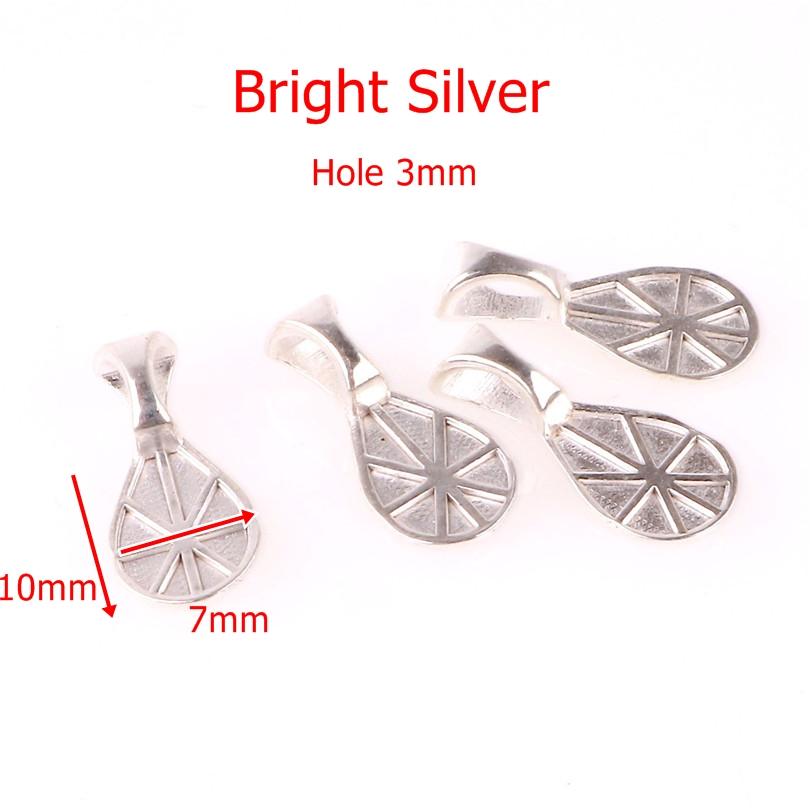 

50PCS Tibetan Style Alloy Glue on Flat Pad Bails Water drops Rectangle Shape Pendants Charms Connector Hanger for Jewelry Making
