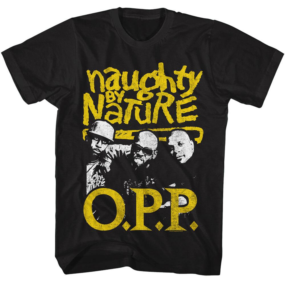 Naughty By Nature Yellow Logo O.P.P. Men T Shirt Hip Hop Music Band Merch S