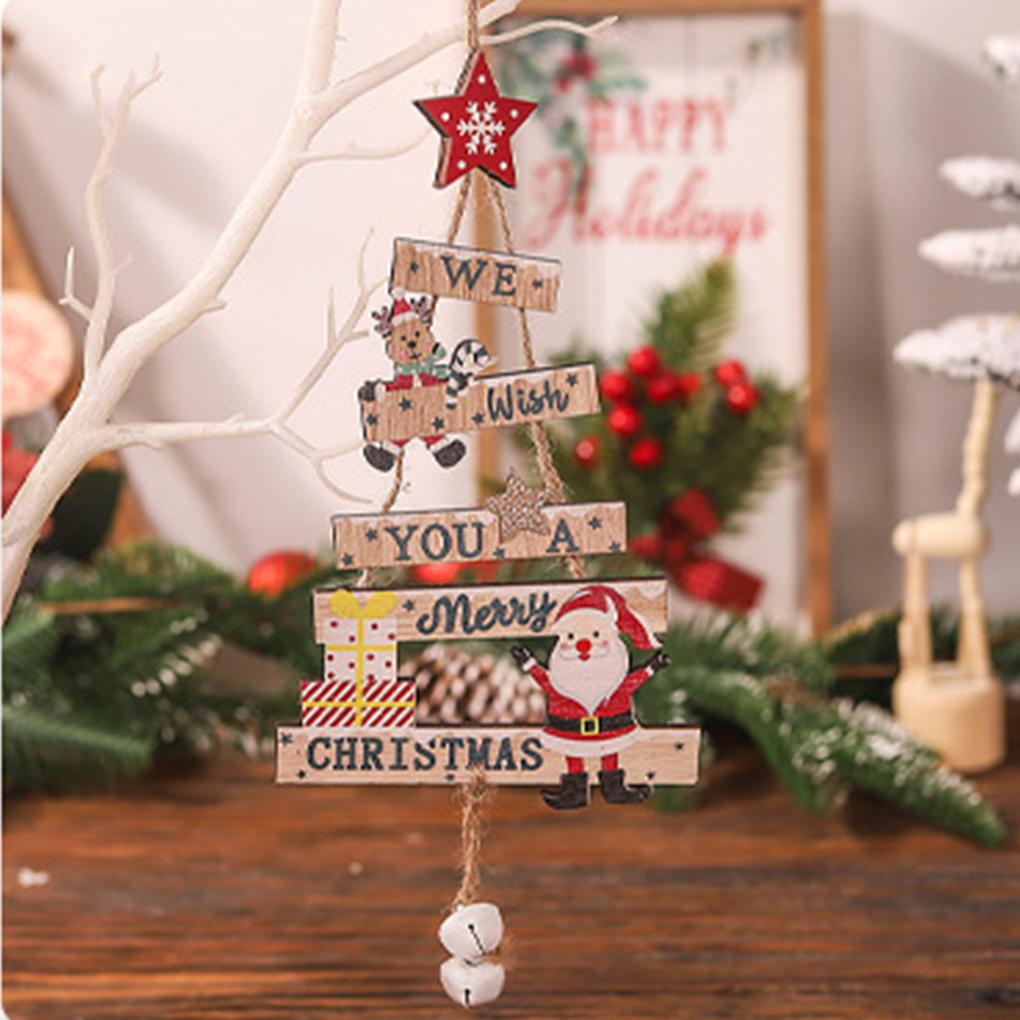 2PCS/SETChristmas Hanging Pendant Wooden Crafts Xmas Tree Wall Ornament Natal Navidad Merry Christmas Decor Happy New Year 2026