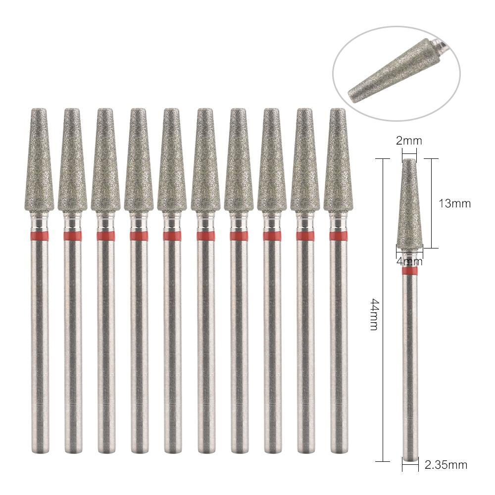 10 pezzi/s Punte per Fresa per Unghie Diamantate Fresa Pulisci Cuticole per Manicure Pedicure Frese Elettriche Punte Accessorio per Unghie