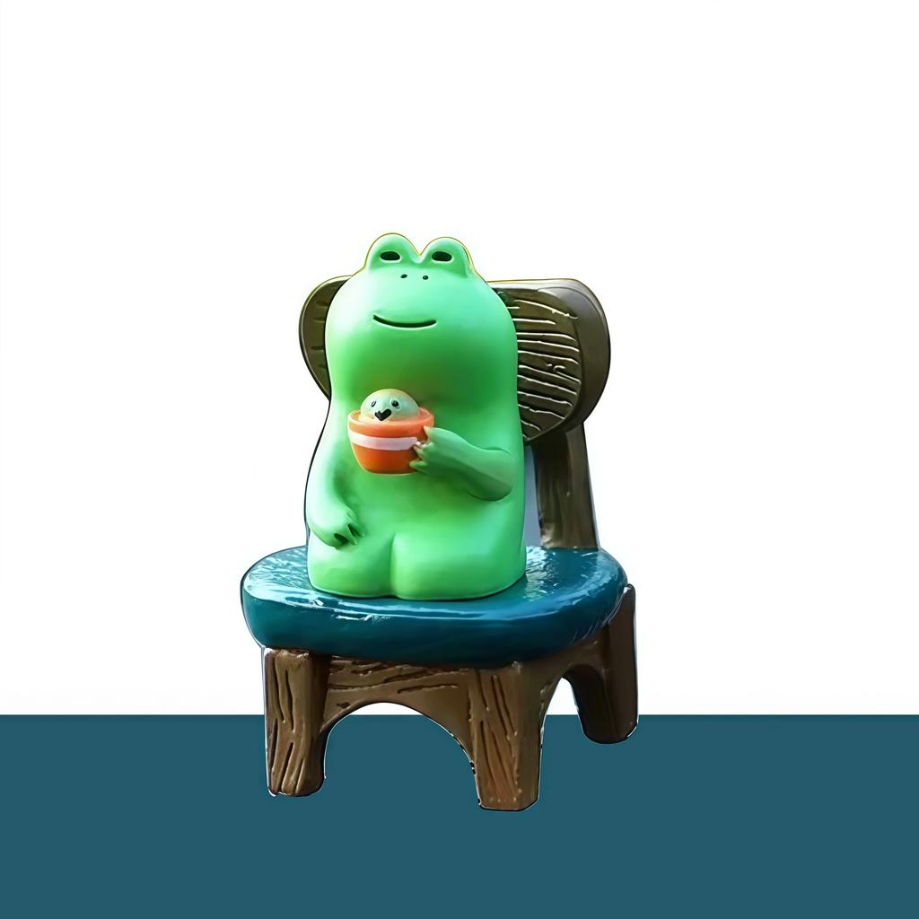 Home Decorations Cute Frog Rocking Chair Miniature Frog Figurines Animal Cat Ornaments for Japanese ZAKKA Frog Figurines
