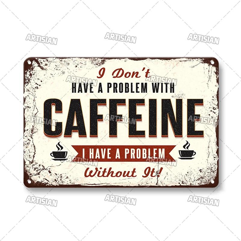 Vintage Coffee Metal Tin Sign 1pc - Retro Tea Time Poster, Decorative Plate, Industrial Wall Decor for Home/Bar/Cafe