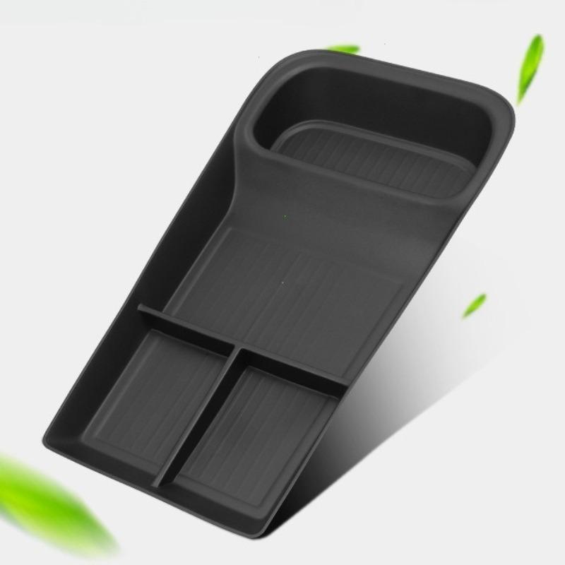 Boîte de rangement centrale pour voiture pour Polestar 4 Organiseur de plateau de couche inférieure de console centrale Accessoires Rangement Noir