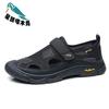 Men's 2025 New Summer Breathable Bag Head Mesh Soft-soled Sandals Thick-soled Non-slip Foot Sandals