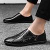 Men's shoes spring and autumn new casual business leather shoes lazy work shoes driving shoes dad shoes breathable Doudou shoes