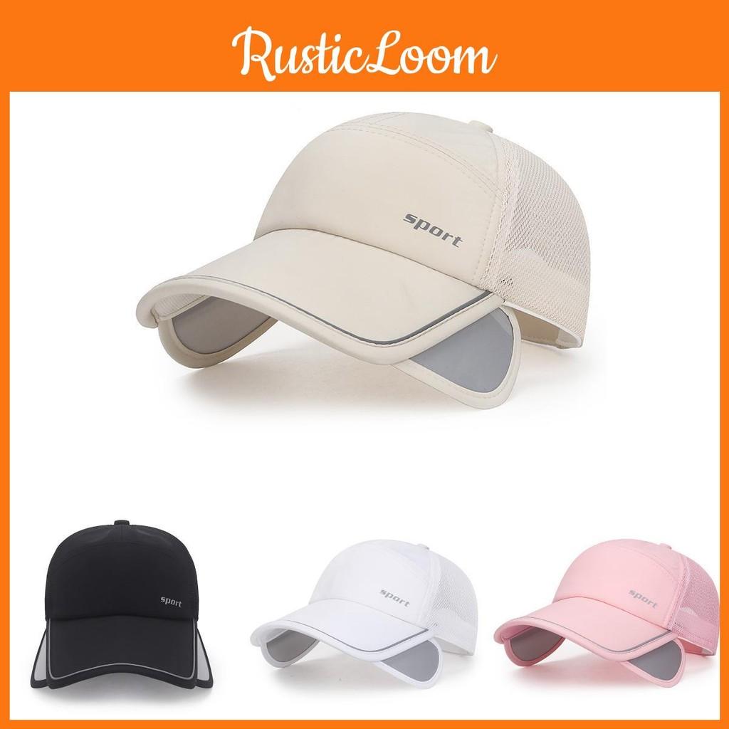 Reflective Sport Letters Hats Outdoor Retractable Large Men Women Shade Fishing