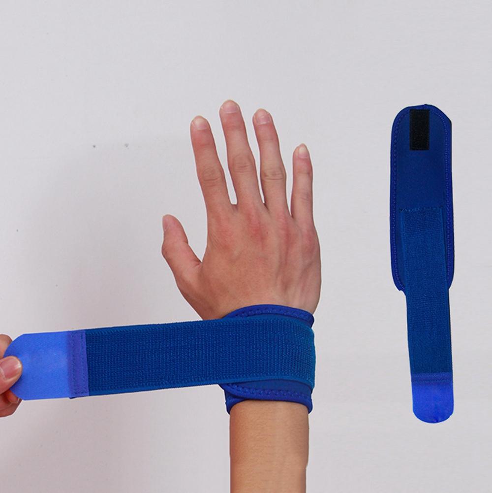 Wrist Adjustable Elastic Wraps Bandages Weightlifting Wristband Breathable Gym(blue)
