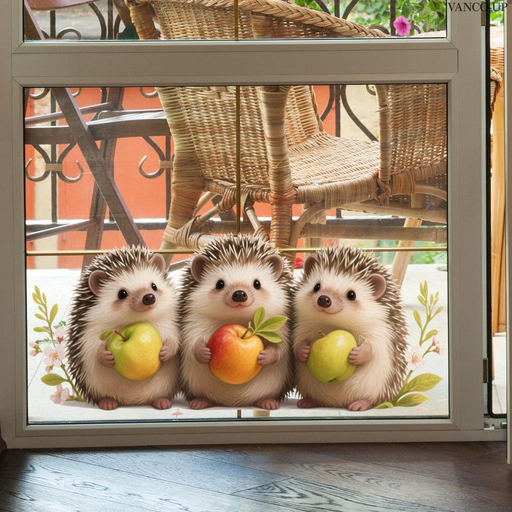 Static Cling Window Stickers Cartoon Animals Butterflies Flowers Removable No Glue Glass Door Shop Window Home Decor