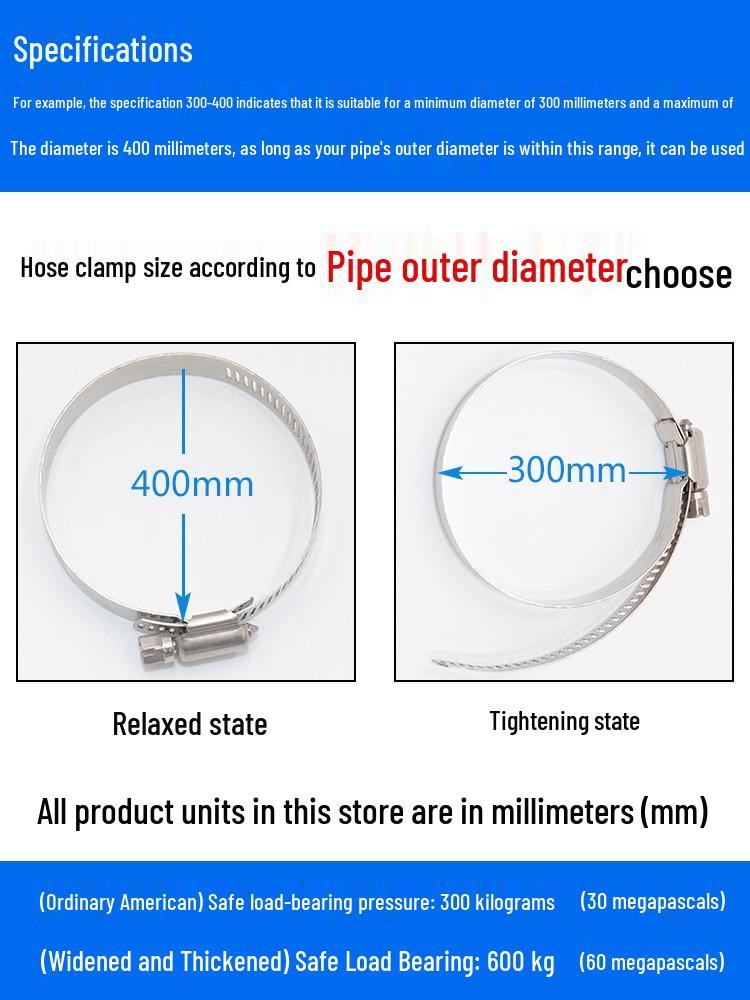 304 Stainless Steel Quick Release Hose Clamp for Large Caliber Pipes Steel Belt Scissors [1 pc]