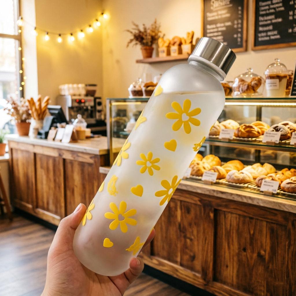Korean Style Large Capacity Straw Water Bottle - Cute, Portable, for Women, Men, and Students