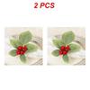 Christmas Napkin Rings Red Flower Towel Buckle Napkin Buckle Natural Jute Napkin Holder Wedding Party Christmas Table Decor