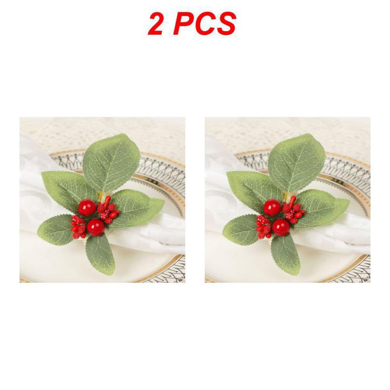 Christmas Napkin Rings Red Flower Towel Buckle Napkin Buckle Natural Jute Napkin Holder Wedding Party Christmas Table Decor