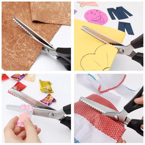 Stainless Steel Pinking Scissors Multipurpose Tailor Scissors Professional DIY Fabric Cutting Handheld Dressmaking Shears