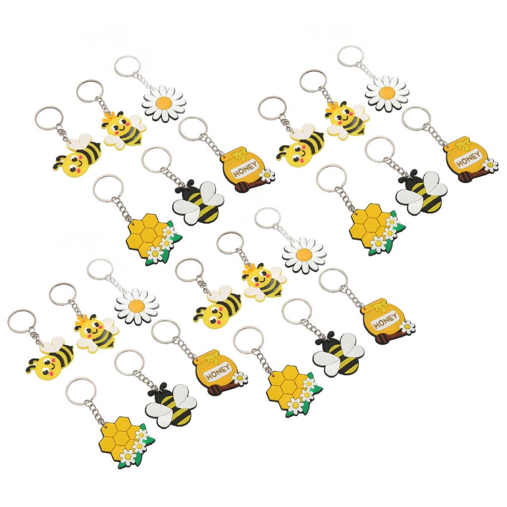 24ks Klíčenka Sedmikráska Včely Kreslená Roztomilá Barevná Kovová Klíčenka na Batoh Tašky na Oblečení Párty