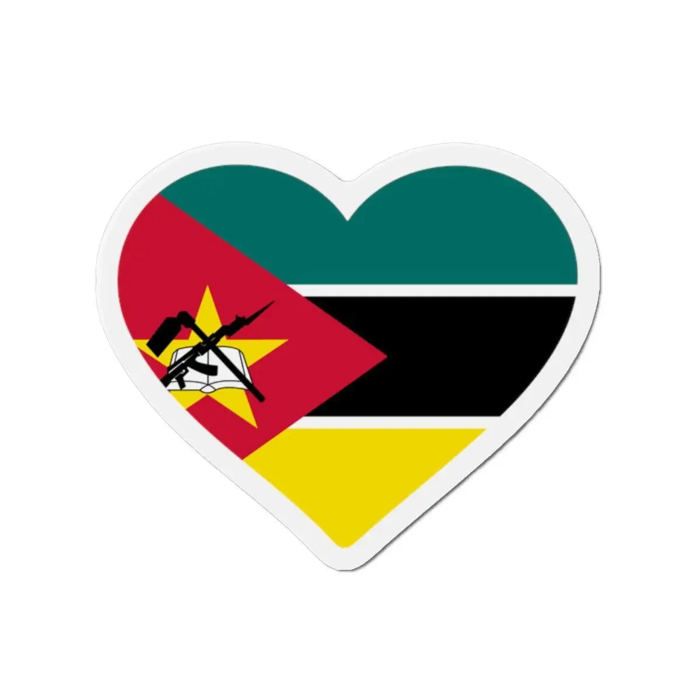 Aimant Coeur Drapeau Mozambique - Multicolore - 10 cm - 50 pièces - Résine synthétique - Mixte