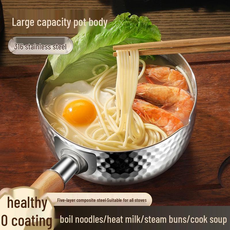 Unbeschichtete Edelstahl Yukihira Milchpfanne – Babynahrung & Ramen-Suppentopf