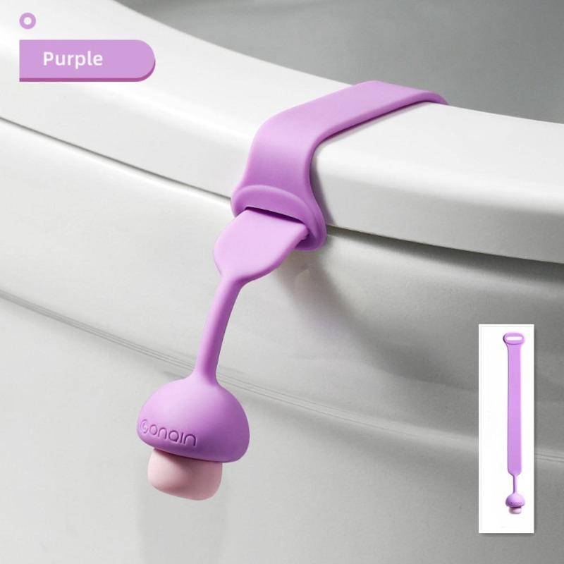 1pc Silicone Toilet Seat Cover Lid Lifter Mushroom Shape Ring Flapper Handle Holder Household Bathroom WC Accessories Avoid Touching