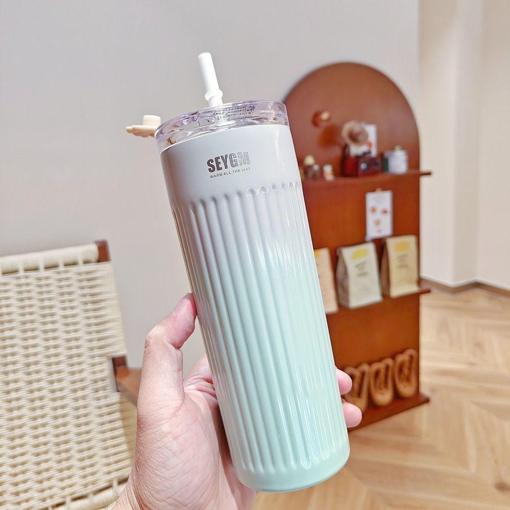 

Портативная бутылка для горячей и холодной воды 500 мл, герметичная, из нержавеющей стали 304, с термоизоляцией, градиентного цвета, студенческая бутылка для школы, офиса зелёный