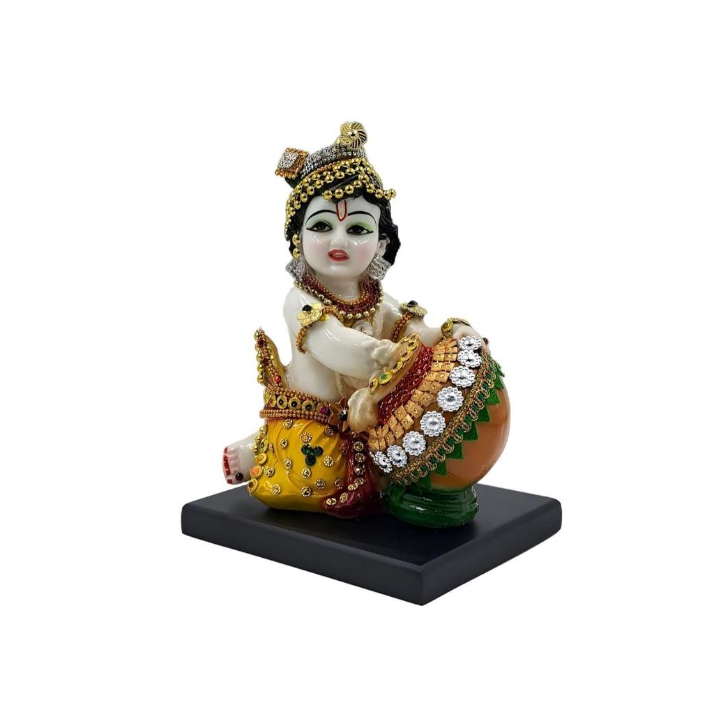 Baby Krishna Bal with Rakhi Pair Kishan Bal Gopal Maakhan Chor Makhan Chor Murti Idol Statue Sculpture