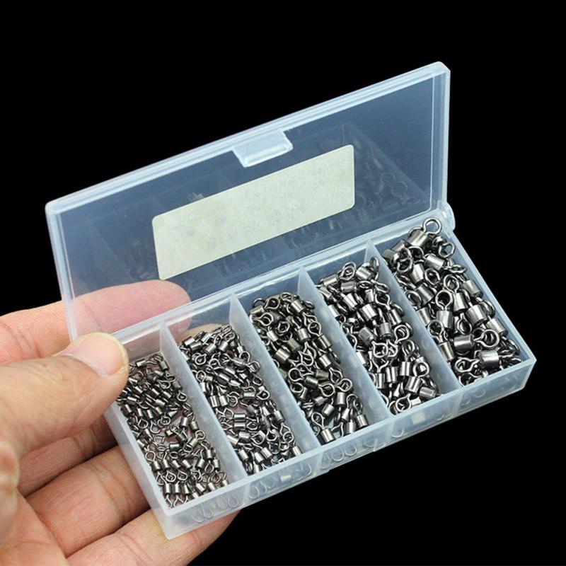 2501Pcs Anti-corrosion Wear Resistance 8 Shape Fishing Rolling Swivels Solid Ring Fishing Tackle