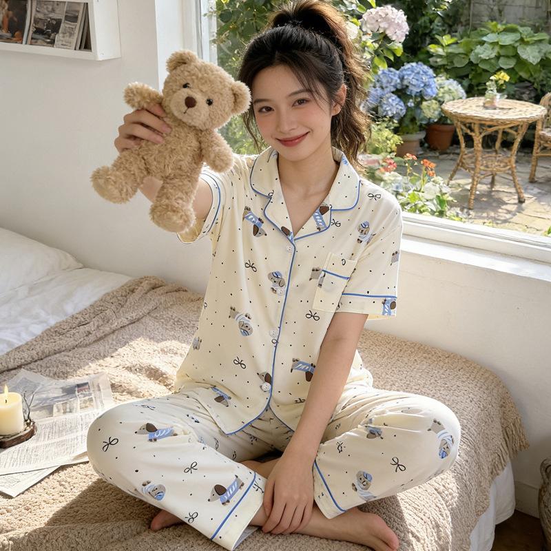 Women's Pajamas Set Pajamas 2-piece Set Airy Soft Casual Printed Pajamas