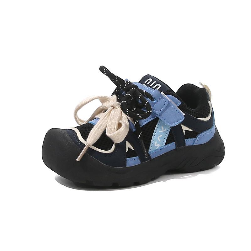Spring Autumn Korean Kids Anti-Kick Hiking Shoes Boys Girls Soft Sole Velcro Casual Sneakers
