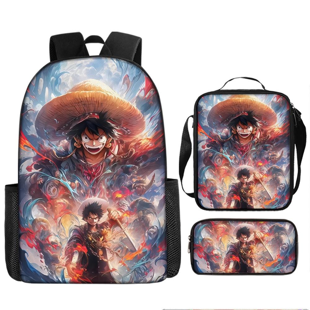 

Рюкзак ONE PIECE Луффи большой вместимости для учеников средней школы, учеников начальной школы, 3-6 классы, набор рюкзака для мальчиков средней школы Pencil case