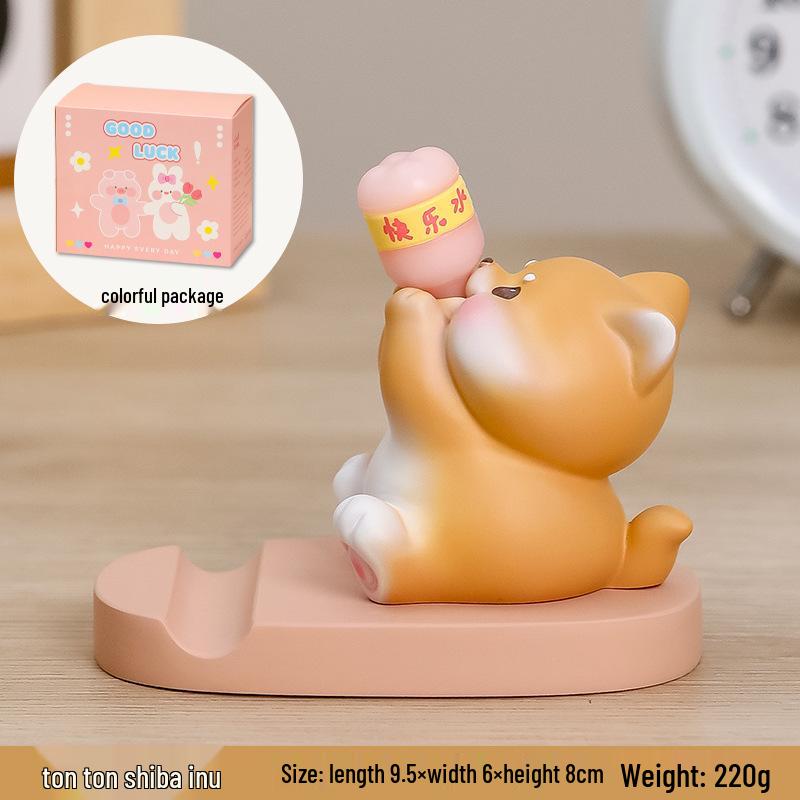 Resin Cartoon Phone Holder - Creative Small Ornament Figure