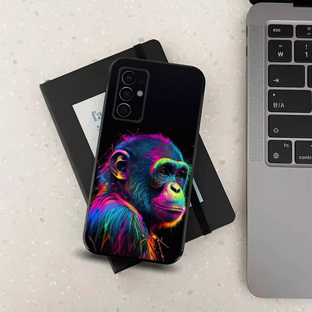 Colorful Art Animals Phone Case For Samsung Galaxy A13,A21s,A22,A31,A32,A52,A53,A71,A80,Soft Black Shell