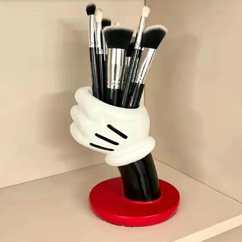& Kawaii Mickey Glove Pen Holder Anime Cute Cartoon Pencil Stationery Desktop Decoration Student Pen Holder Christmas Gift
