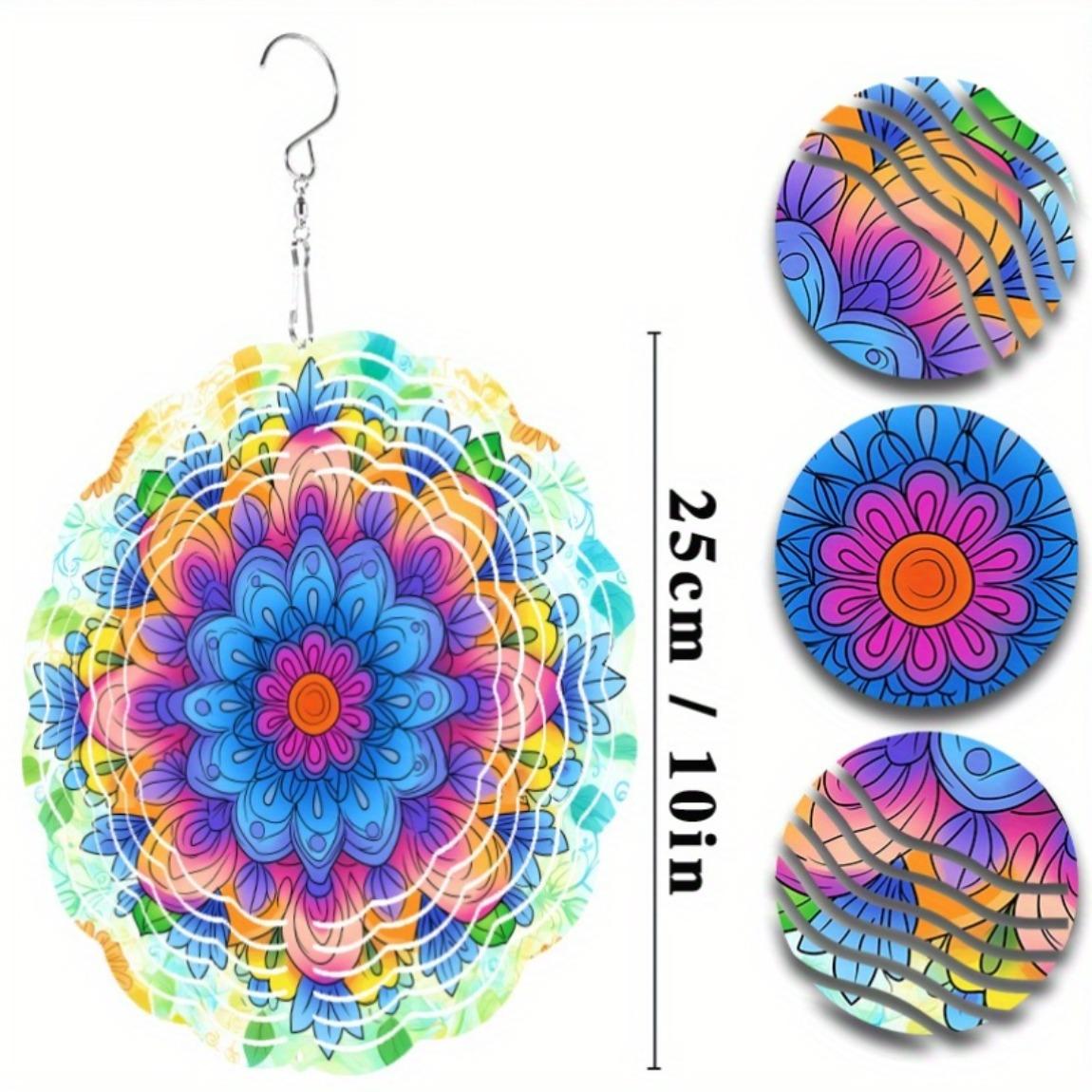 

3D Мандала Цветок Колокольчик Ветра Яркий Металлический Подвесной Декор для Внутреннего Наружного Окна Сада Патио Балкона Всесезонный Подарок 01A