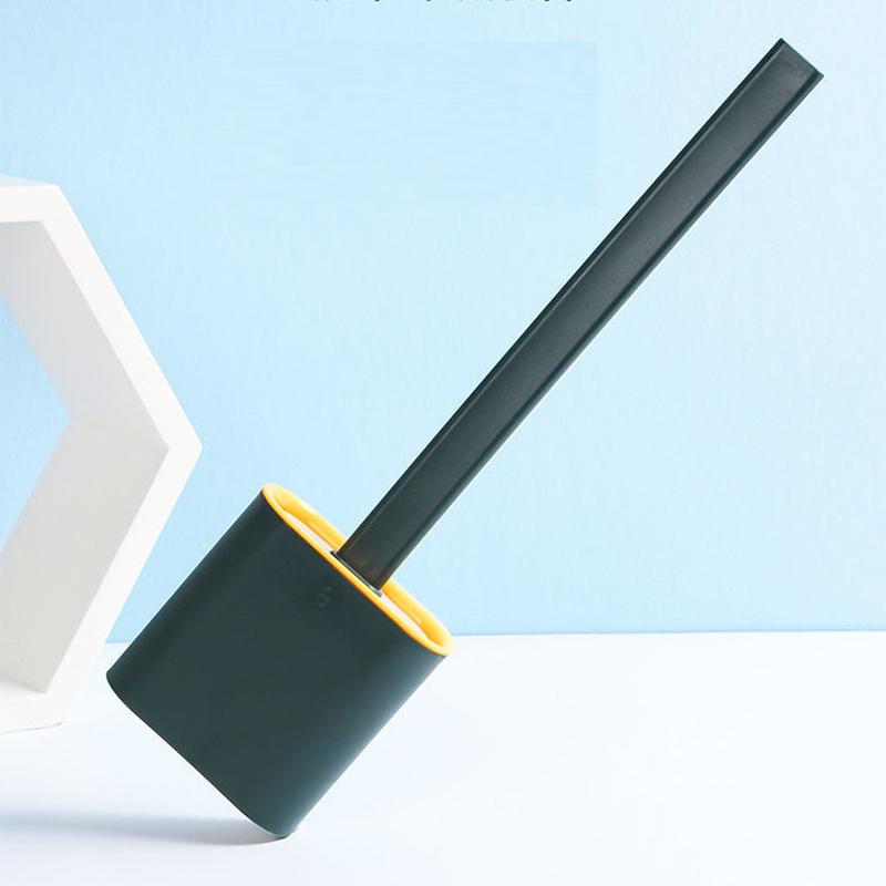 Toilet Brush with No Dead Ends Multi-function with Base Household Dormitory Toilet Brush Wall-mounted Silicone Soft Hair Cleaning Brush Set