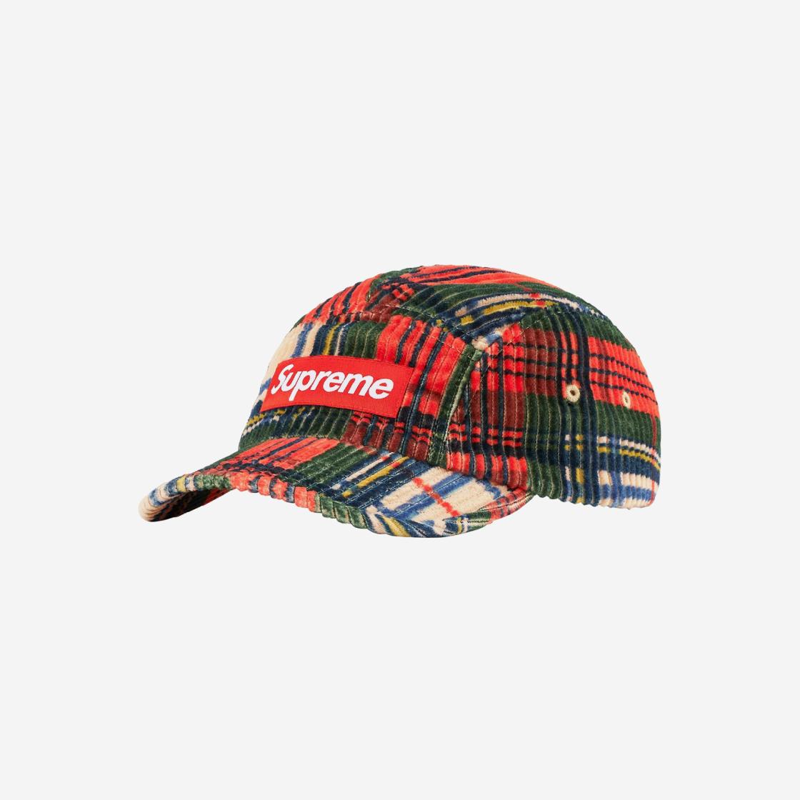 

Вельветовая кепка Supreme Camp в клетку 22SS -