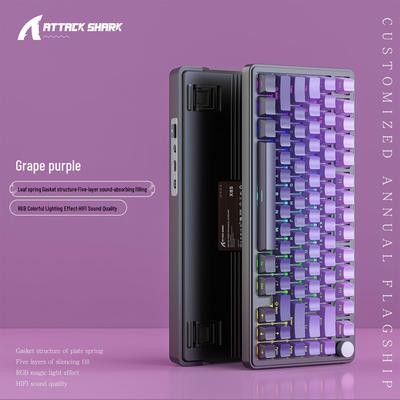 Attack Shark X85 RGB Tri-Mode Wireless Mechanical Gaming Keyboard - Hot-Swappable, Side-Printed, Customizable Backlit Keys