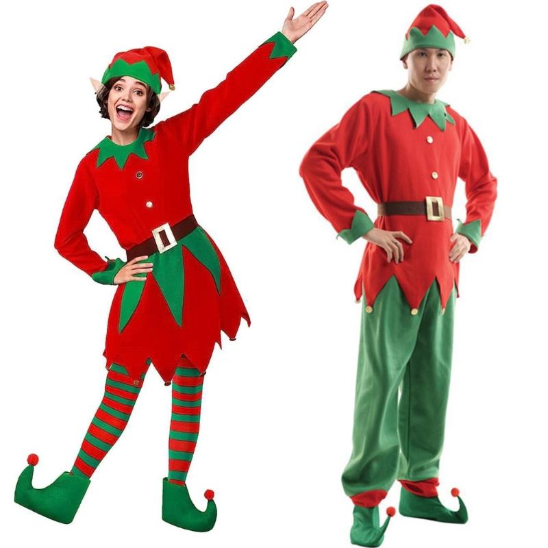 Kostüm Kostüm Herren Damen Weihnachtself Kostüm Elfenhut mit Ohren