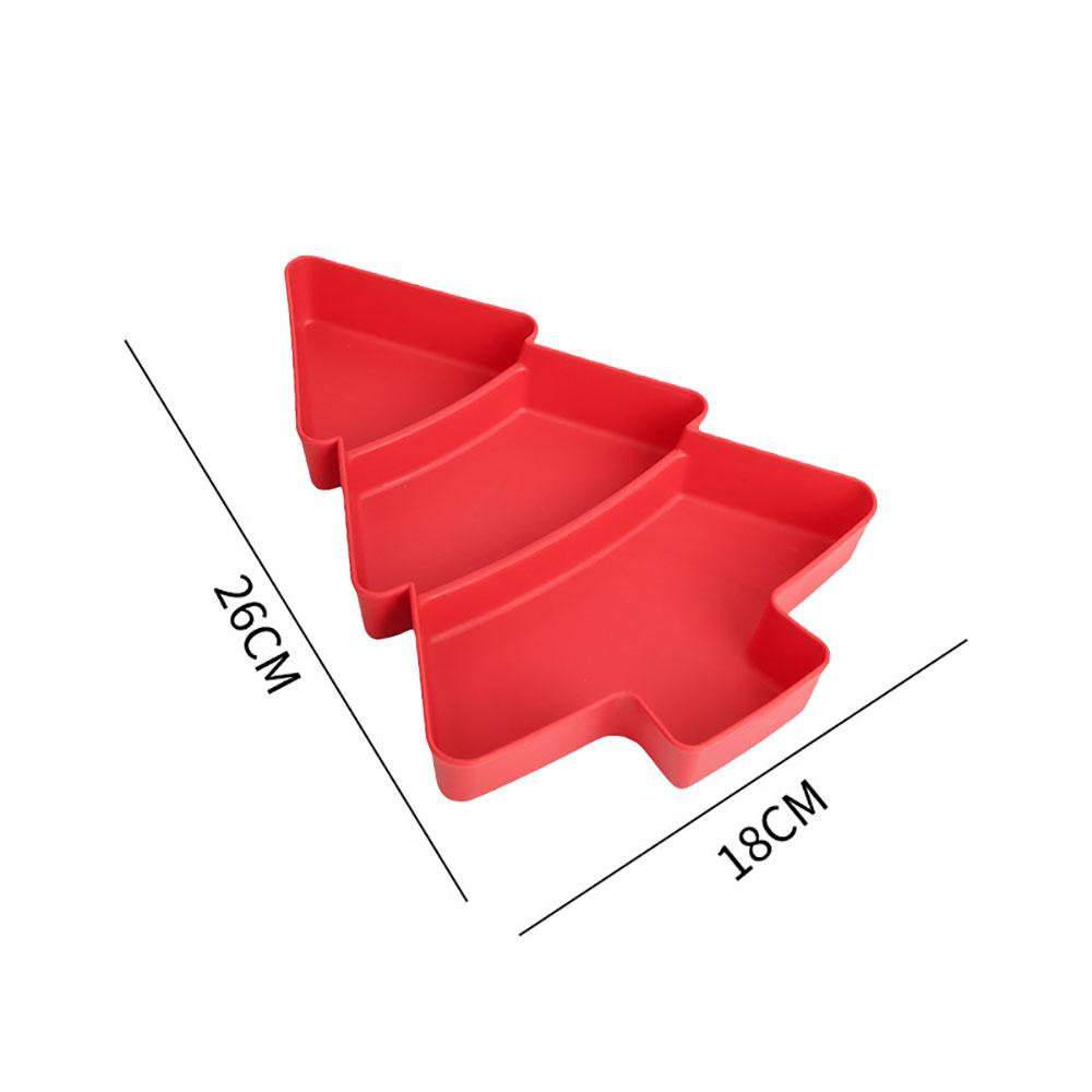 Silicone World Christmas Tree Fruit Plate Home Snack Plate Plastic Nut Candy Dish Melon Seeds Dried Fruit Box Lazy Snack Box