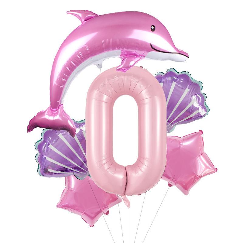 

Ocean Theme Dolphin Shell Aluminum Film Balloon Set Baby Birthday Party Decoration 0