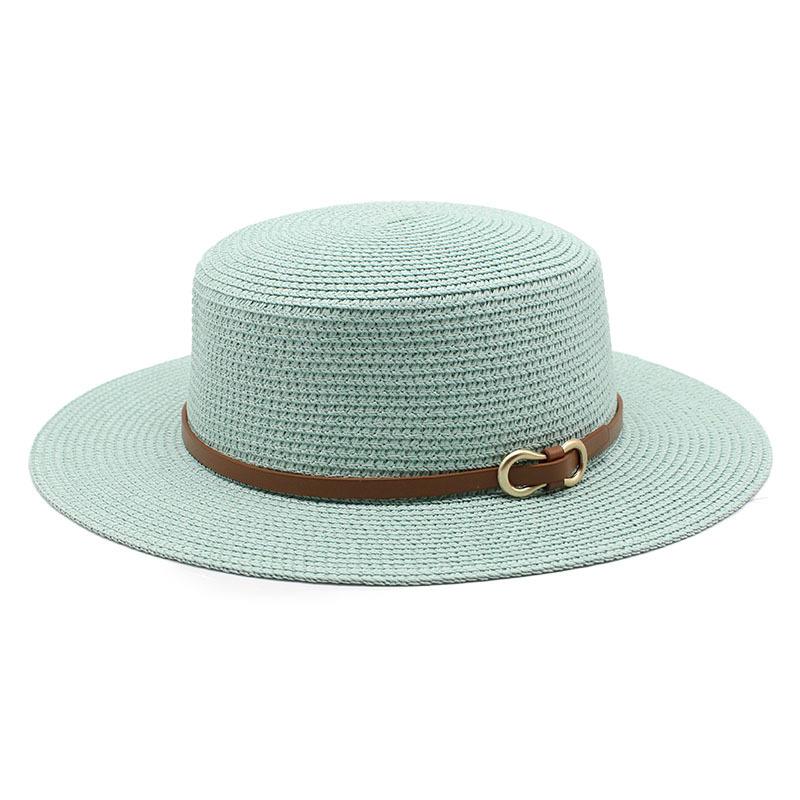 Spring And Summer Straw Hat Women'S Summer Flat Top Top Top Hat Seaside Vacation Beach Hat Internet Celebrity Straw Hat Sun Hat