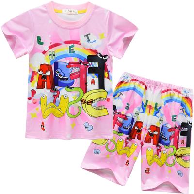 Animated Cartoon Digital Printing Clothing, Children'S Short Sleeves, Girls' Loungewear Set 91058