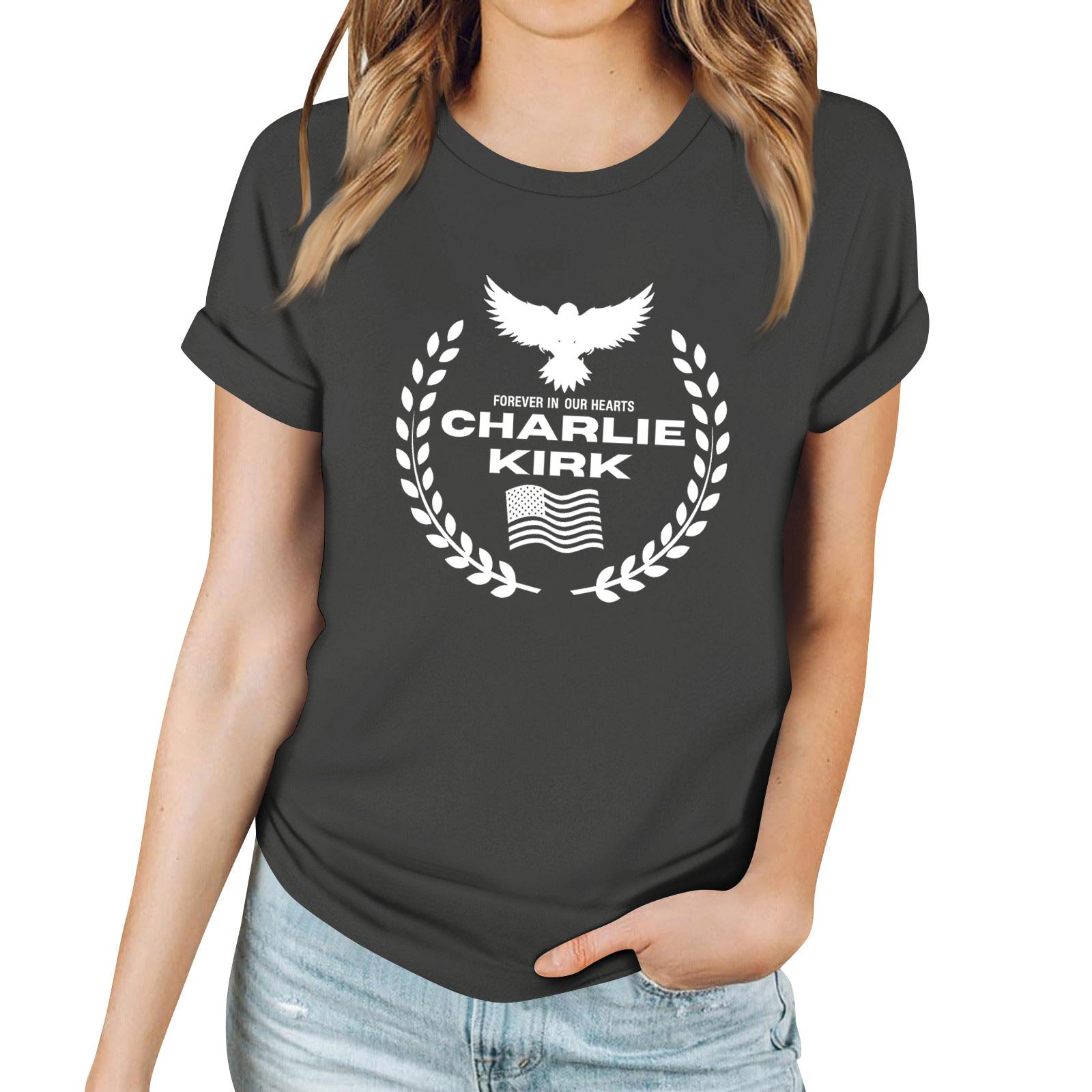 

Женская повседневная футболка с принтом, пуловер с круглым вырезом, топ с короткими рукавами XL