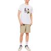 Anta Pure Color Pattern Print Round Neck Short Sleeve Fitted Straight T-Shirt Men Tops White 152221114-1