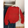 Crewneck Sweatshirt for Girls Featuring Adorable Animal Designs, Suitable for Machine Washing