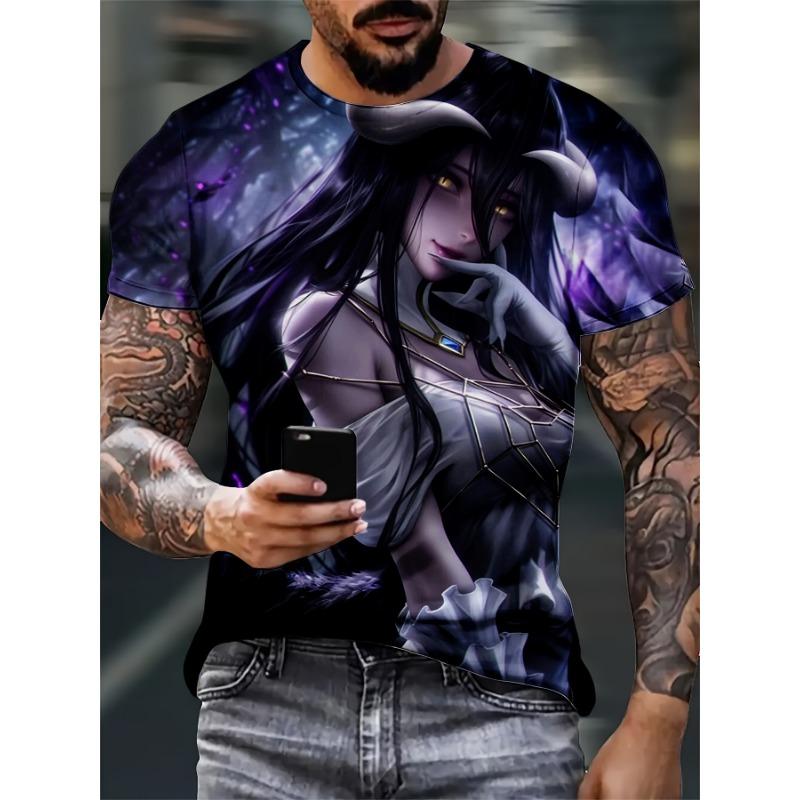 Men's 3D Unicorn & Glowing Stars T-Shirt - Full-Body Black & Golden Print, S