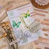 4 ks/sáček Papírové samolepky Proces ražení Retro Jemná rytina Pohodlná samolepicí dekorace 3 styly Anglické písmeno Samolepky na scrapbooking Dívka